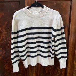 Cream and black stripe sweater